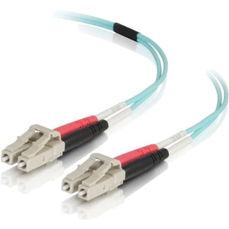 1001 C2g 5m Lc-lc 40-100gb 50-125 Om4 Duplex Multimode Pvc Fiber Optic Cable - Aqua
